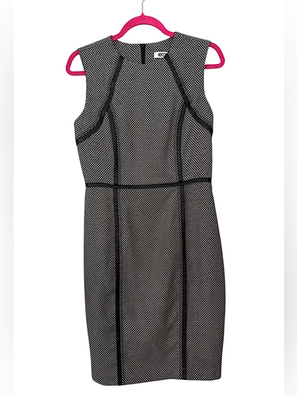 Vero Moda Black & White Textured Midi Sheath Dress